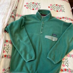 Patagonia Green Snap-Neck Fleece Pullover